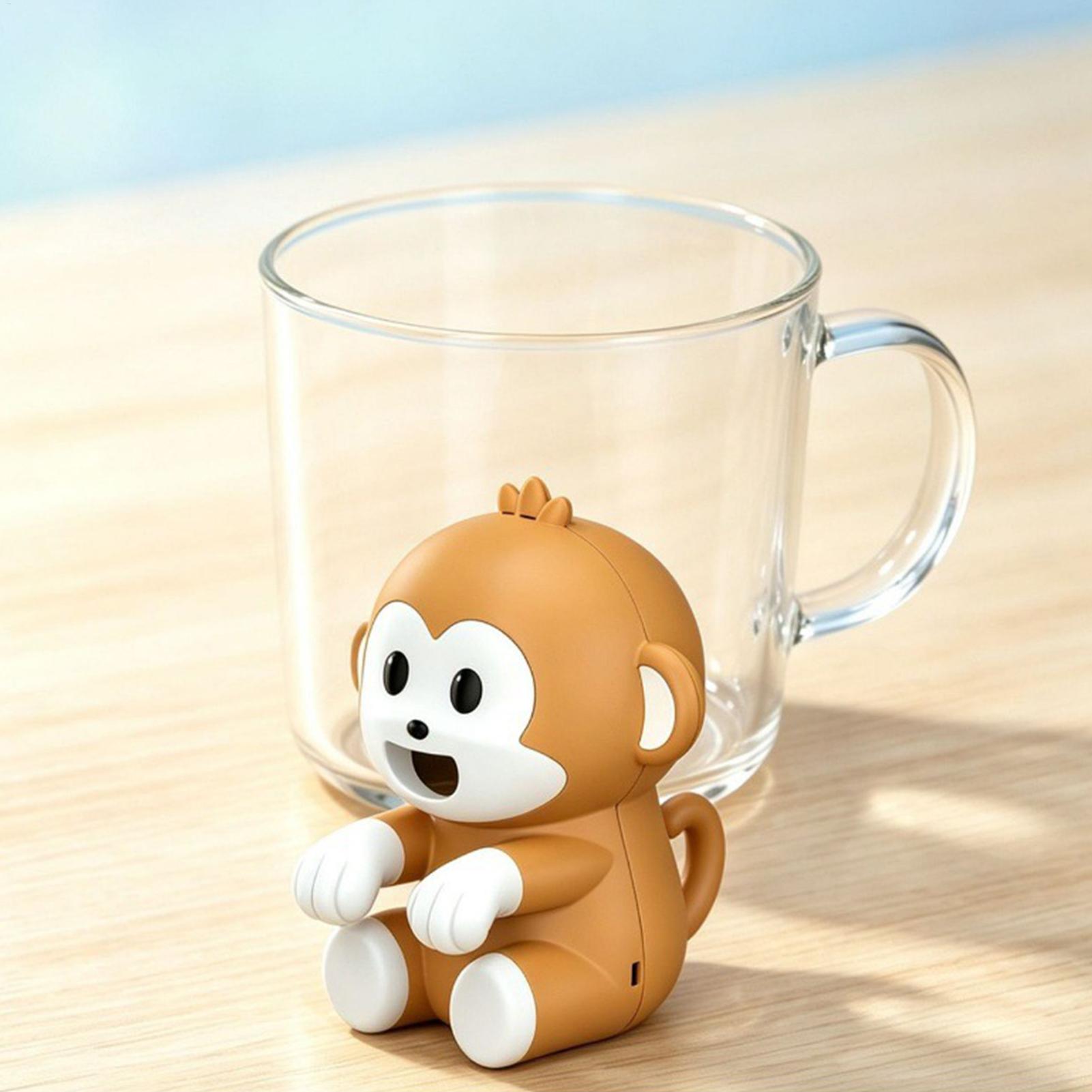 Good Coffee Tea - ミニクリップ式カップファン 3段階風量調節 可愛い猿型 ポータブルフードクーラー ミニクリップ式ファン スープ、コーヒー、紅茶、焼き菓子用