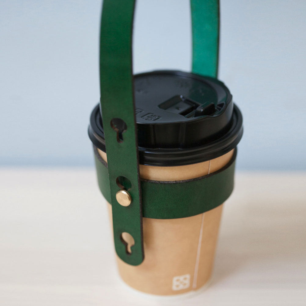 Morning Tea Coffee - 2個入り、PU製ドリンクキャリア、手で持てるコーヒーカバー、朝のコーヒー、午後の紅茶に最適、再利用可能なカップカバー、軽量で持ち運びやすいカップ。