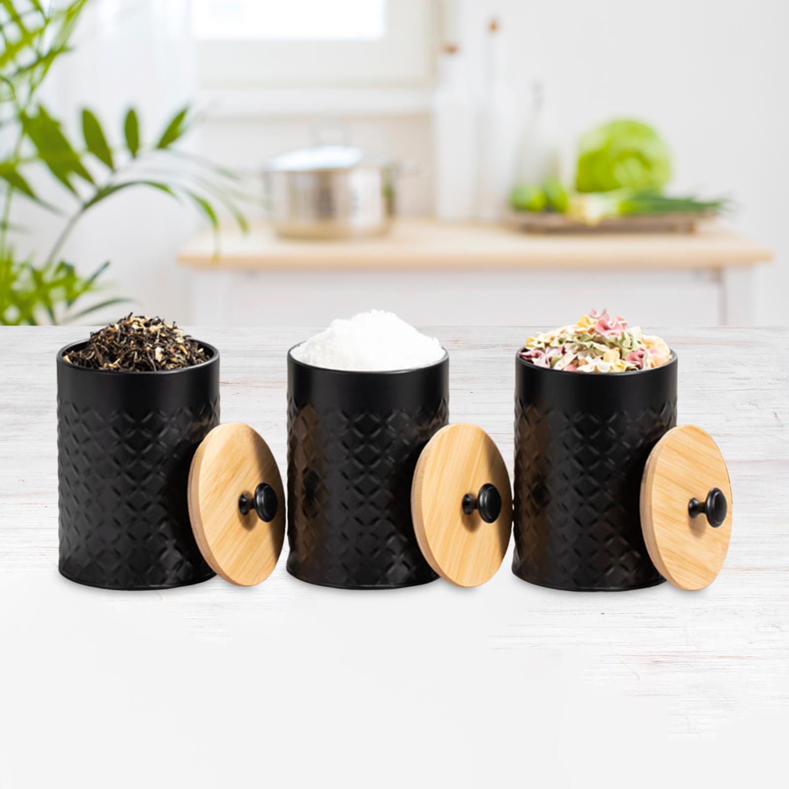 Coffee Tea Sugar Container Set - 3個セット ティー・コーヒー・砂糖用容器セット キッチンキャニスターセット キッチン装飾 多目的 カウンター用