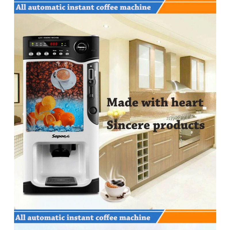 Coffee Tea Vending Machine For Office - 220V自動硬貨式温冷インスタントコーヒー販売機（業務用ミルクティー・コーヒーショップ・オフィス向け）