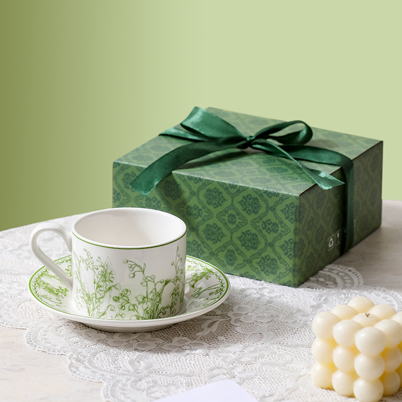 スズランコーヒーカップ＆ソーサーギフトセット 北欧風セラミッ - Valley Tea And Coffee のレビューと価格