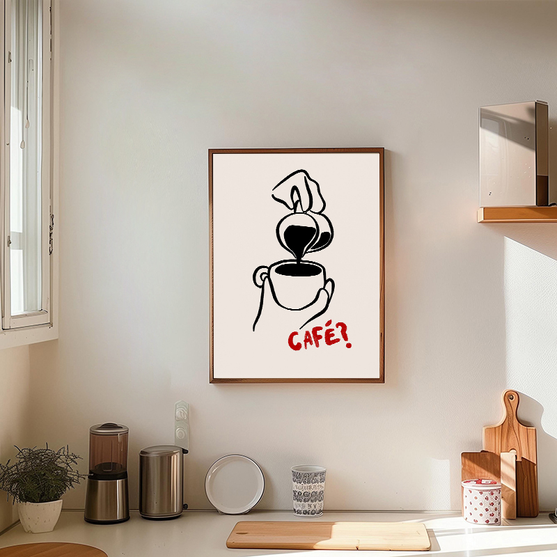 美的レトロキッチン別のコーヒーラテ茶トレンディなポスタープリ - Coffee And Tea Lyrics のレビューと価格