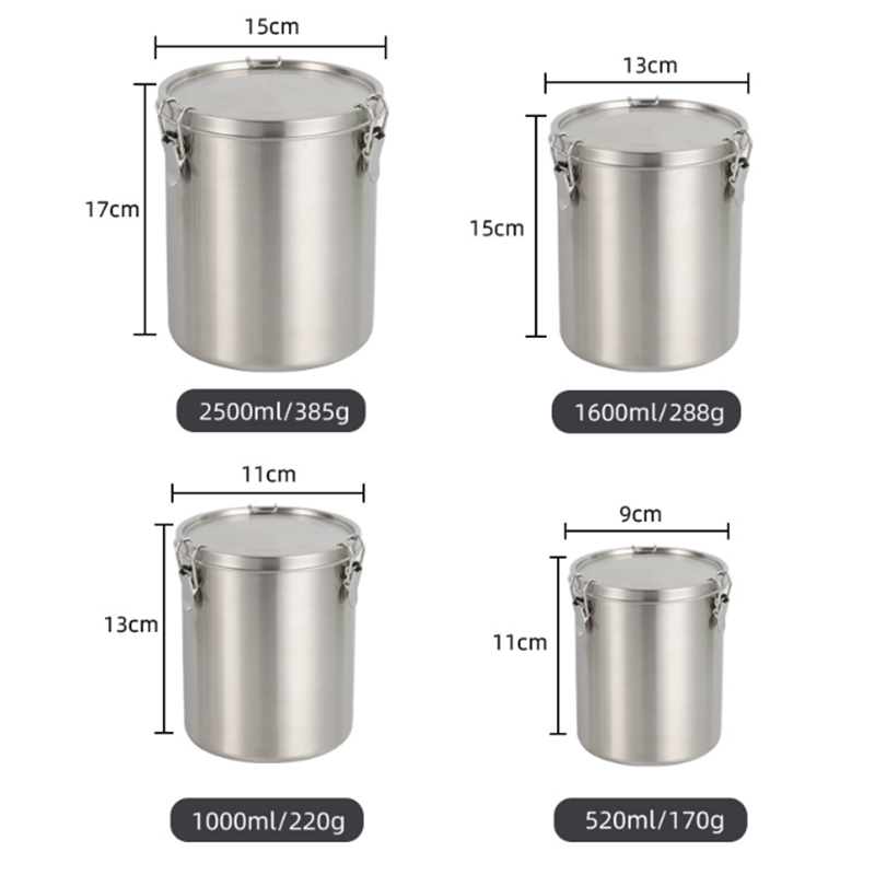 気密ステンレス鋼製コーヒーキャニスター、蓋付き、キッチン食品 - Coffee Tea Sugar Container Set のレビューと価格