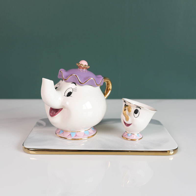 在庫ありのかわいい漫画風美女と野獣のティーポット、コーヒーポ - Good Coffee Tea のレビューと価格