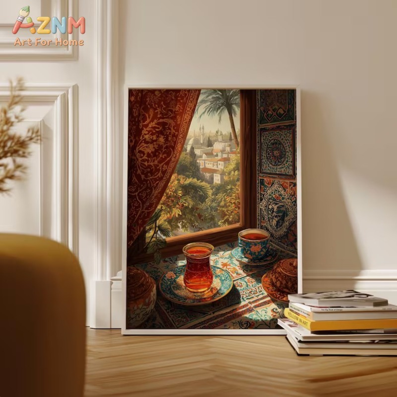 AZNM トルココーヒーと紅茶文化キャンバスウォールアートプ - Coffee And Tea Lyrics のレビューと価格