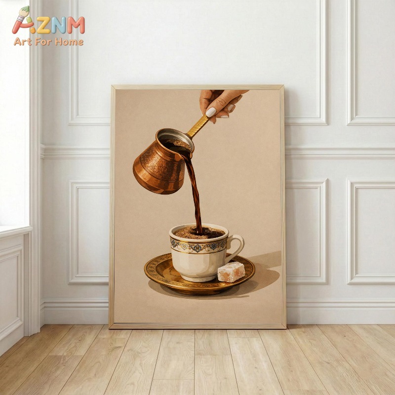 AZNM トルココーヒーと紅茶文化キャンバスウォールアートプ - Coffee And Tea Lyrics のレビューと価格