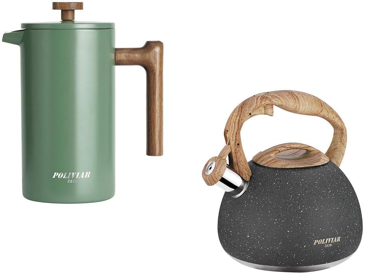 POLIVIAR 34オンス フレンチプレス コーヒーメーカ - Good Coffee Tea のレビューと価格