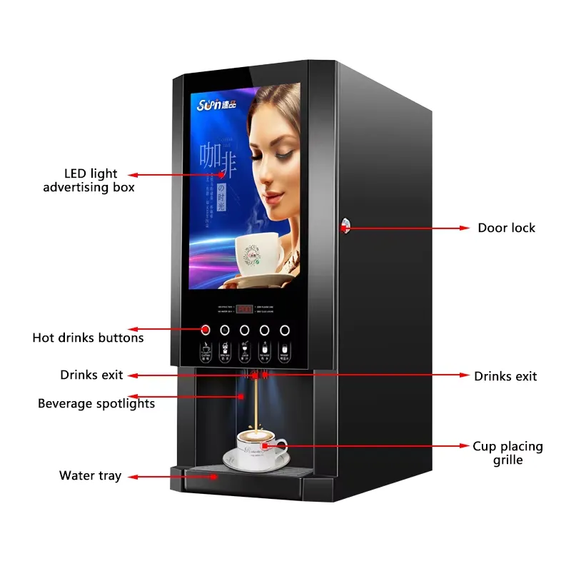E30SWインスタントコーヒーメーカー自動ミルクティー販売機 - Coffee Tea Vending Machine For Office のレビューと価格
