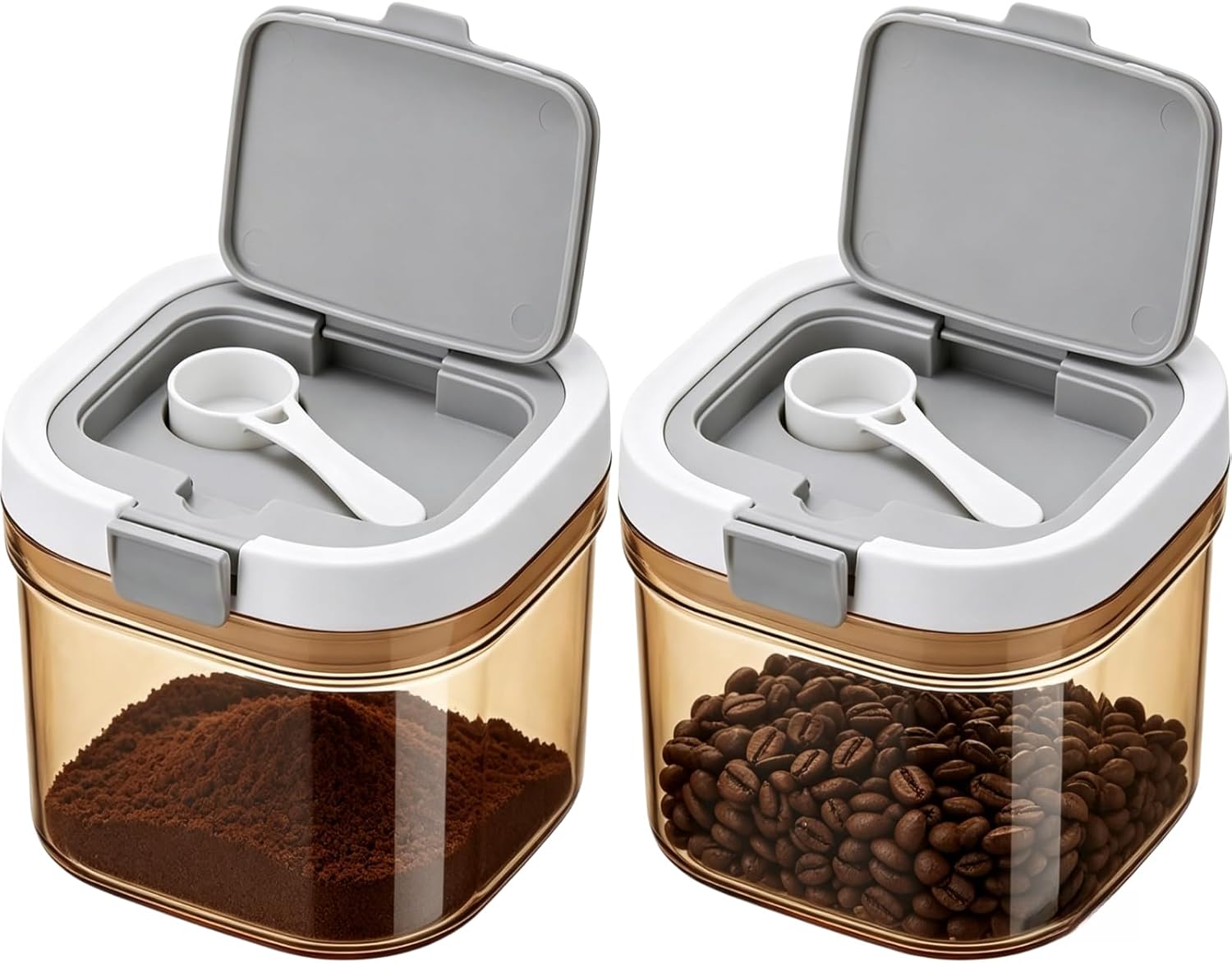 2個入りコーヒー缶 スコップ付き 気密コーヒー保存容器 アン - Coffee Tea Sugar Container Set のレビューと価格