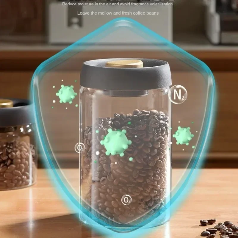 マルチ容量黒蓋コーヒーポット手動真空防湿保存ポットキッチンガ - Coffee Y Tea のレビューと価格