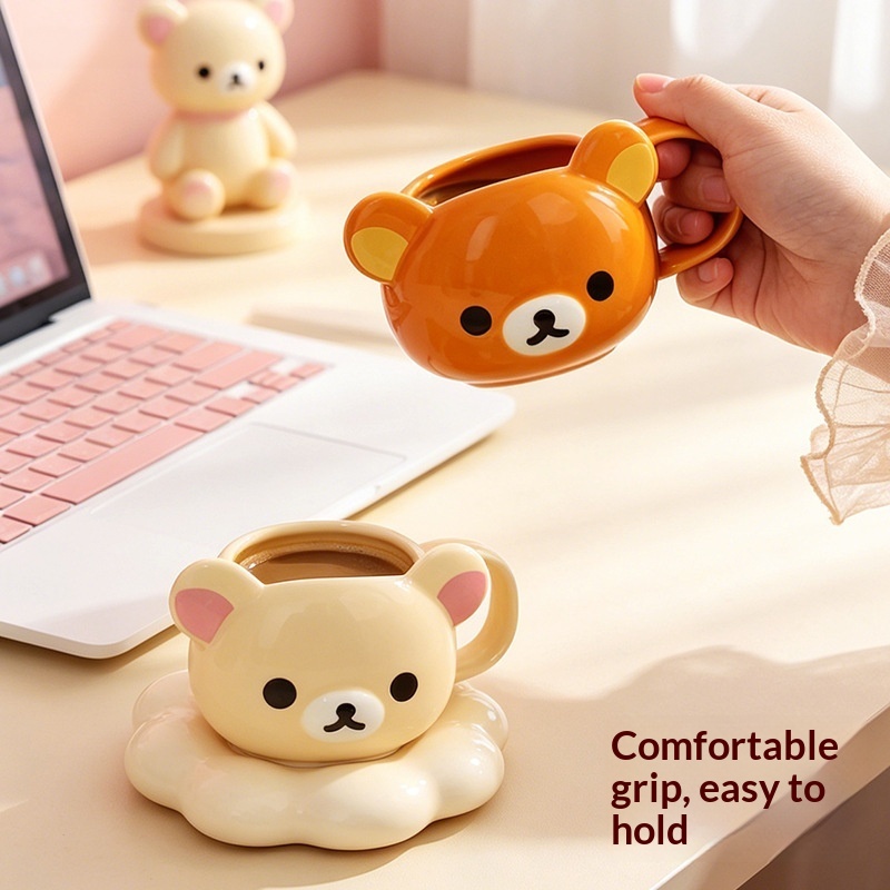 新しいリラックマセラミックマグカップ、漫画のクマの形をしたコ - Coffee Y Tea のレビューと価格